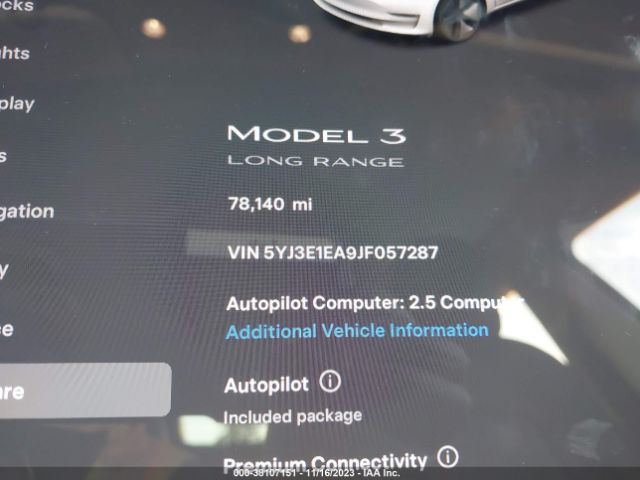 5YJ3E1EA9JF057287 Tesla Model 3 Long Range/mid Range