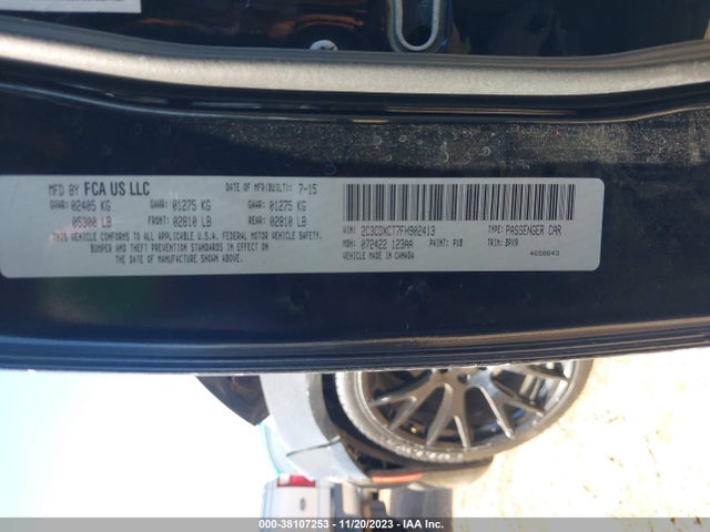 2015 DODGE CHARGER R/T VIN: 2C3CDXCT7FH902413