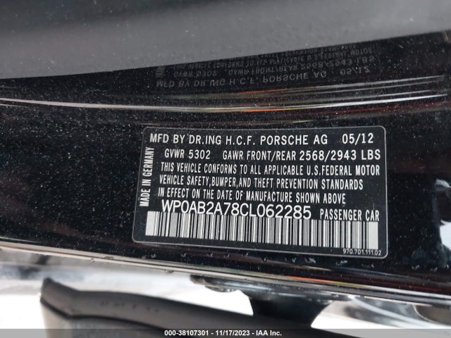 2012 PORSCHE PANAMERA WP0AB2A78CL062285 Photo 8