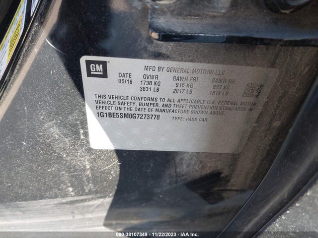 Chevrolet Cruze Lt Auto 2016 1G1BE5SM0G7273778 Image 9