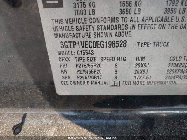 3GTP1VEC0EG198528 GMC Sierra 1500 Slt