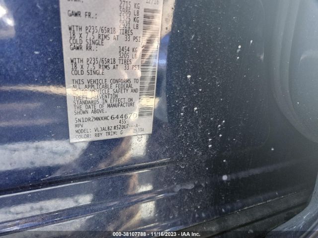 5N1DR2MNXHC644670 Nissan PATHFINDER