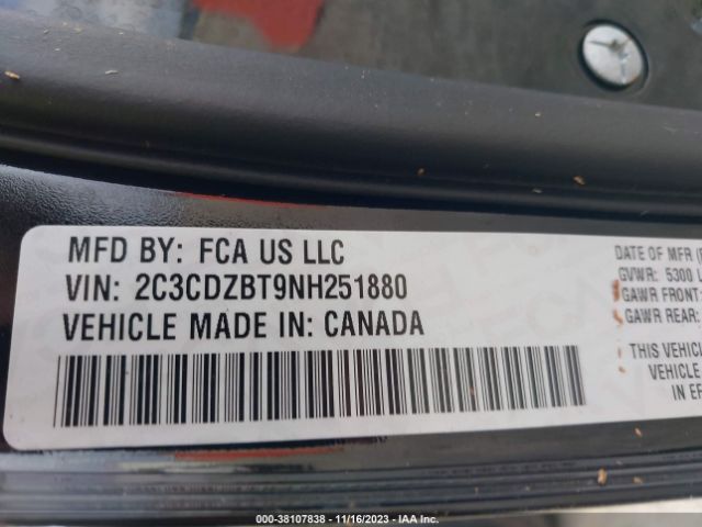 2C3CDZBT9NH251880 Dodge Challenger R/t