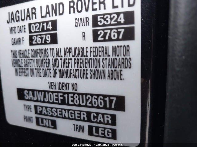 2014 JAGUAR XF SAJWJ0EF1E8U26617 Photo 8