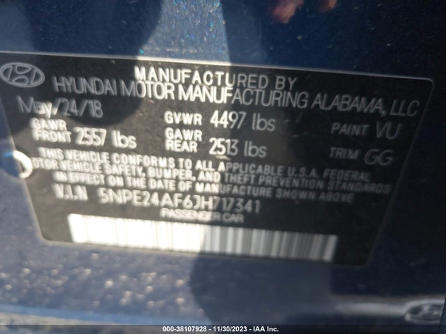 Hyundai SONATA SE 2018 5NPE24AF6JH717341 Image 9