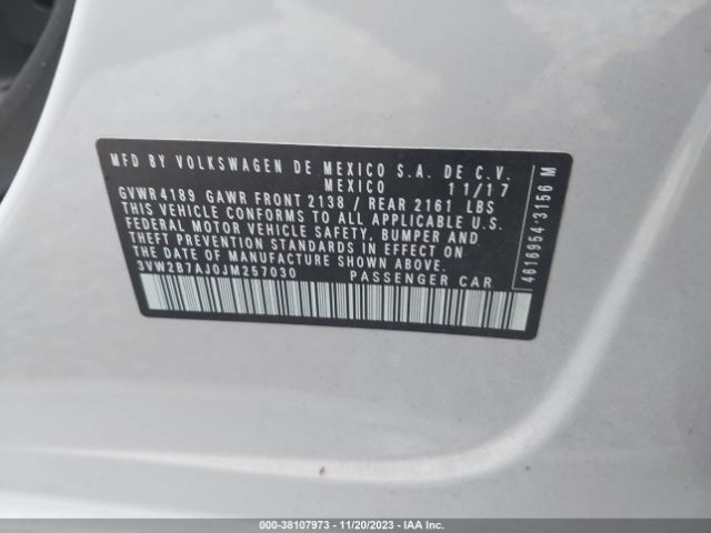 2018 VOLKSWAGEN JETTA 3VW2B7AJ0JM257030 Photo 8