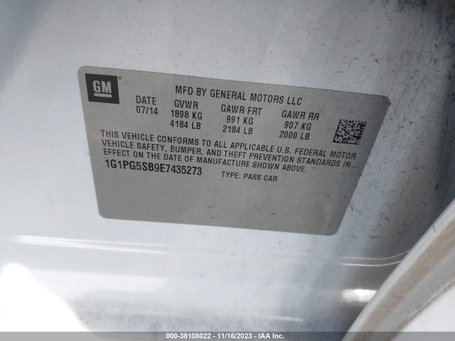 2014 CHEVROLET CRUZE 1G1PG5SB9E7435273 Photo 8