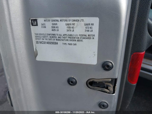 2006 CHEVROLET IMPALA LT VIN: 2G1WC581469296384