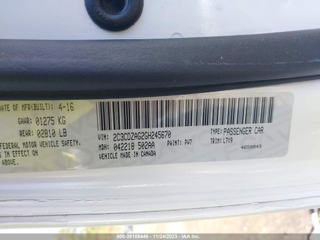 Dodge Challenger Sxt 2016 2C3CDZAG2GH245670 Image 9
