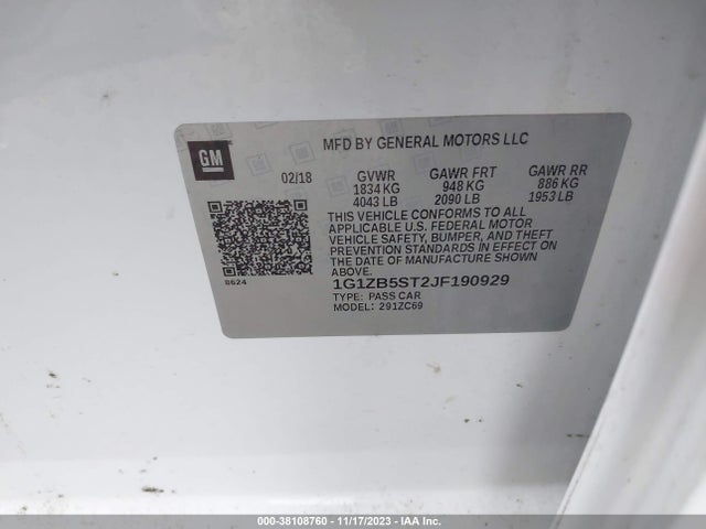 Chevrolet Malibu 1ls 2018 1G1ZB5ST2JF190929 Image 9