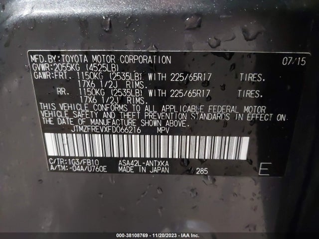 Toyota RAV4 LE 2015 JTMZFREVXFD066216 Image 9