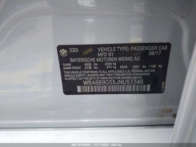 WBA8B9G55JNU57746 BMW 330I