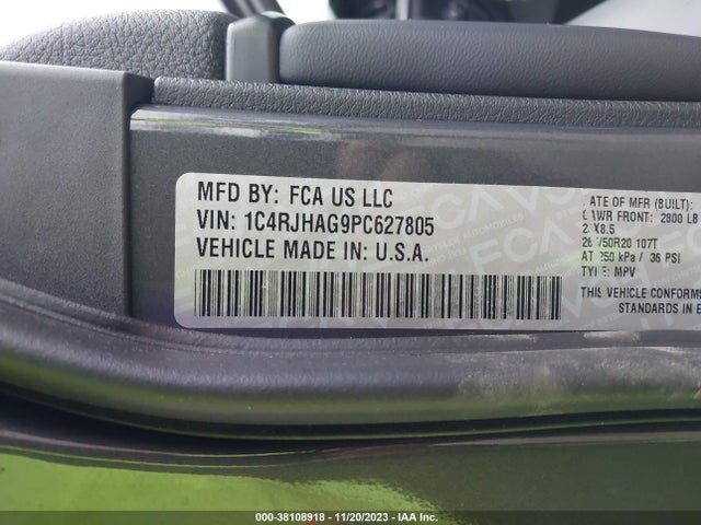 1C4RJHAG9PC627805 Jeep Grand Cherokee Altitude