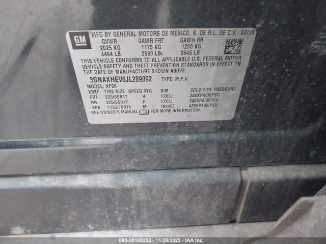 Chevrolet EQUINOX LS 2018 3GNAXHEV6JL289092 Image 9
