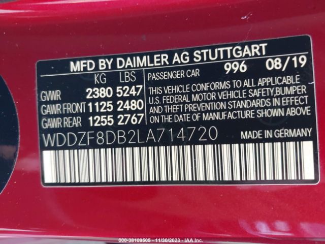 WDDZF8DB2LA714720 Mercedes-Benz E 350