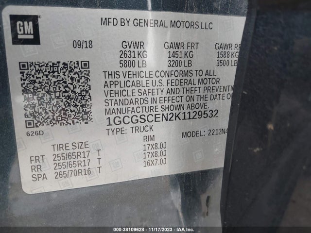 Chevrolet Colorado Lt 2019 1GCGSCEN2K1129532 Image 9