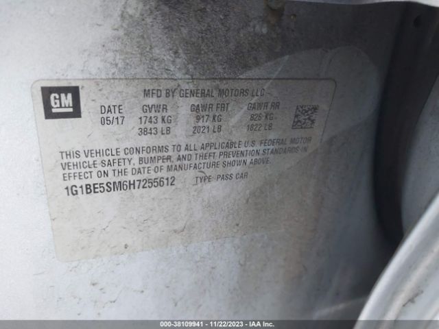 1G1BE5SM6H7255612 Chevrolet Cruze Lt Auto