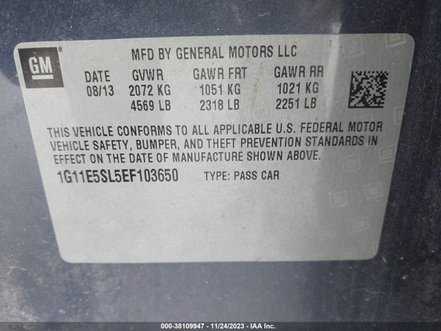 Chevrolet MALIBU 2LT 2014 1G11E5SL5EF103650 Image 9