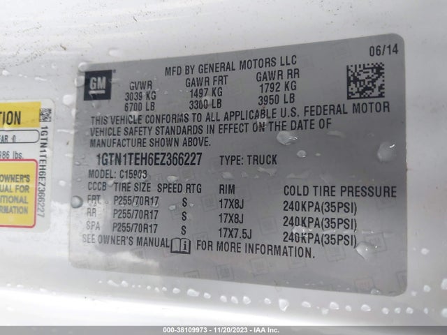 GMC SIERRA 1500 2014 1GTN1TEH6EZ366227 Image 9