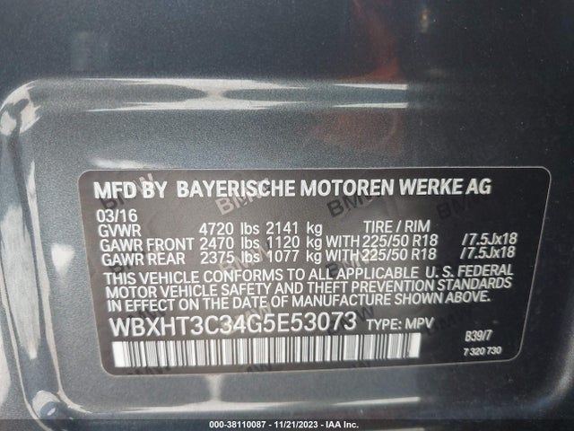 BMW X1 Xdrive28i 2016 WBXHT3C34G5E53073 Image 9
