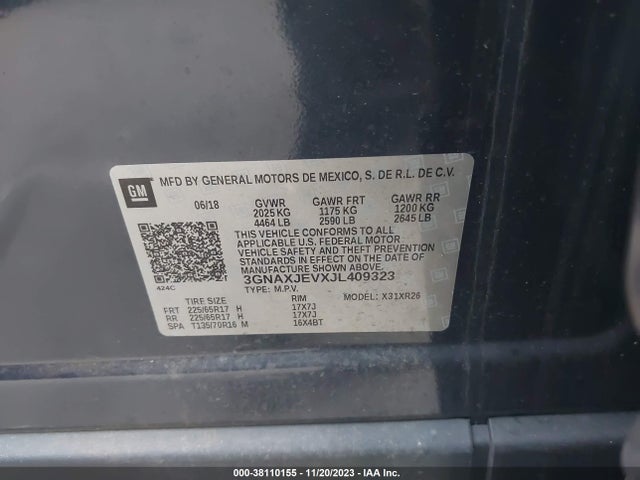 Chevrolet EQUINOX LT 2018 3GNAXJEVXJL409323 Image 9
