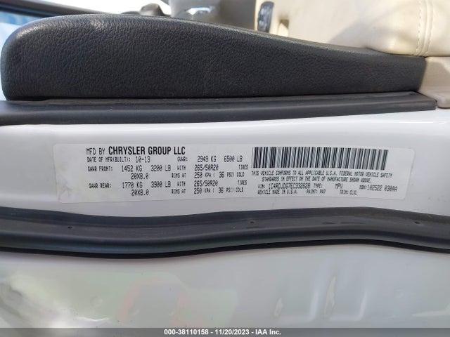 Dodge DURANGO LIMITED 2014 1C4RDJDG7EC332628 Image 9