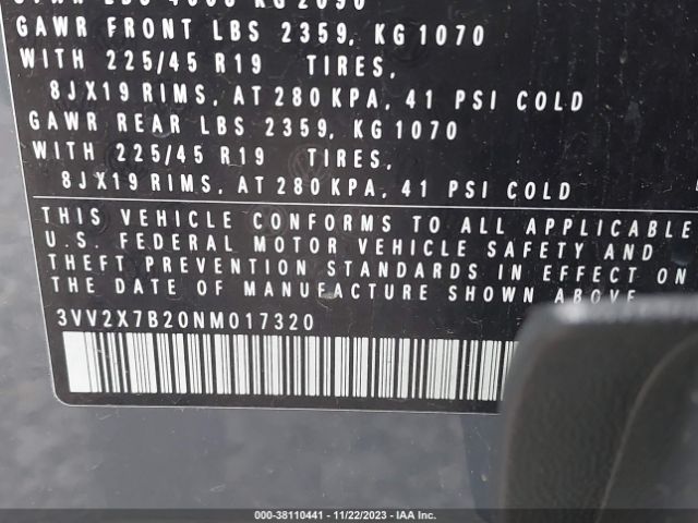 2022 VOLKSWAGEN TAOS 3VV2X7B20NM017320 Photo 8