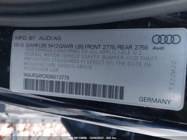 WAUFGAFCXGN013779 Audi A6 3.0t Premium Plus