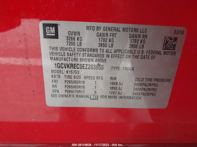 Chevrolet Silverado 1500 2lt 2014 1GCVKREC0EZ283865 Image 9