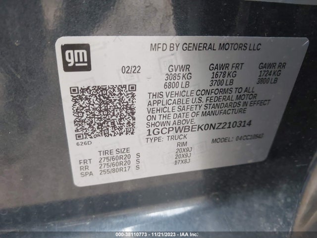Chevrolet Silverado 1500 Ltd 2wd  Short Bed Custom 2022 1GCPWBEK0NZ210314 Image 9