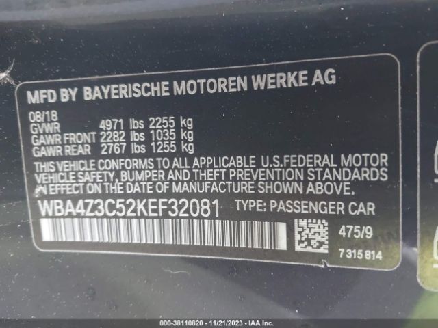 WBA4Z3C52KEF32081 BMW 430i Xdrive