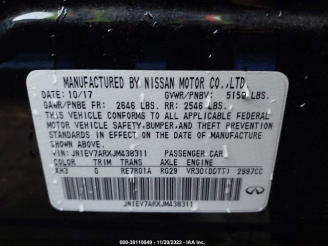 JN1EV7ARXJM438311 Infiniti Q50 3.0t Sport