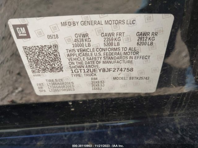 1GT12UEY8JF274758 GMC Sierra 2500hd Denali
