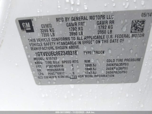 1GTV2UEC8EZ348318 GMC Sierra 1500 Sle