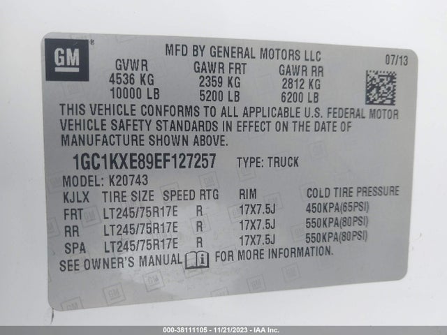Chevrolet Silverado 2500hd Lt 2014 1GC1KXE89EF127257 Image 9