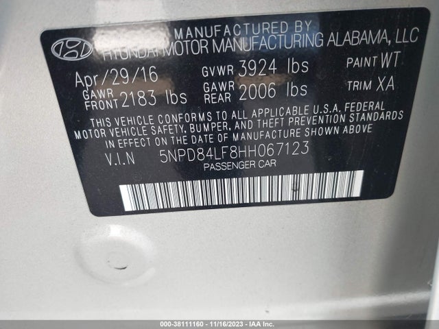 Hyundai ELANTRA SE 2017 5NPD84LF8HH067123 Image 9