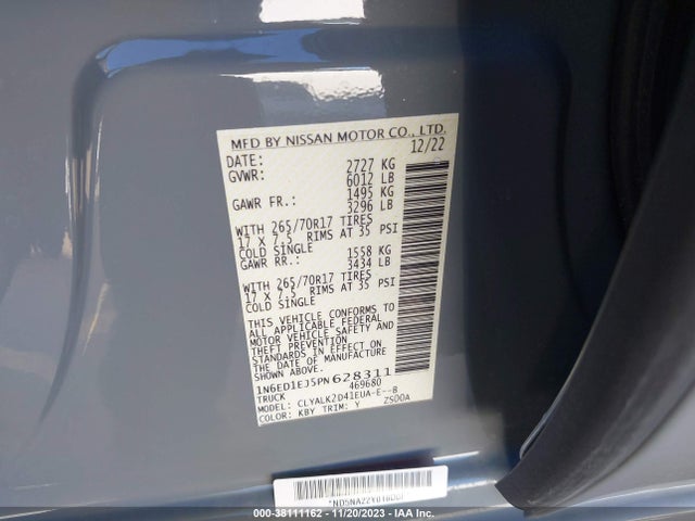 Nissan Frontier Pro-x 4x2 2023 1N6ED1EJ5PN628311 Image 9