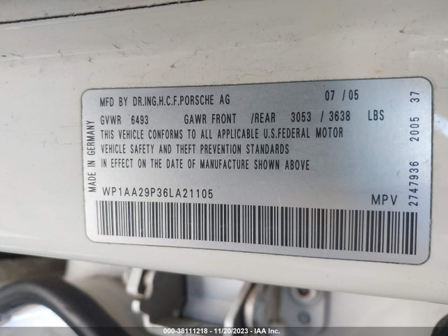 2006 PORSCHE CAYENNE WP1AA29P36LA21105 Photo 8