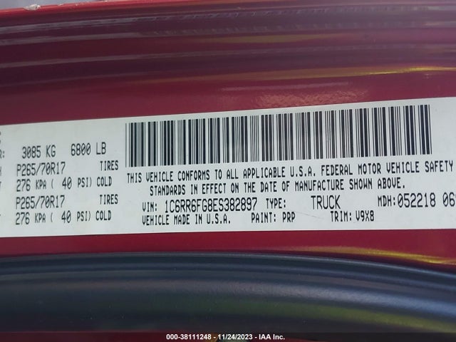RAM 1500 Tradesman 2014 1C6RR6FG8ES382897 Image 9