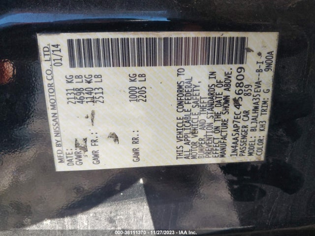 Nissan 2014 2014 1N4AA5AP7EC456809 Image 20