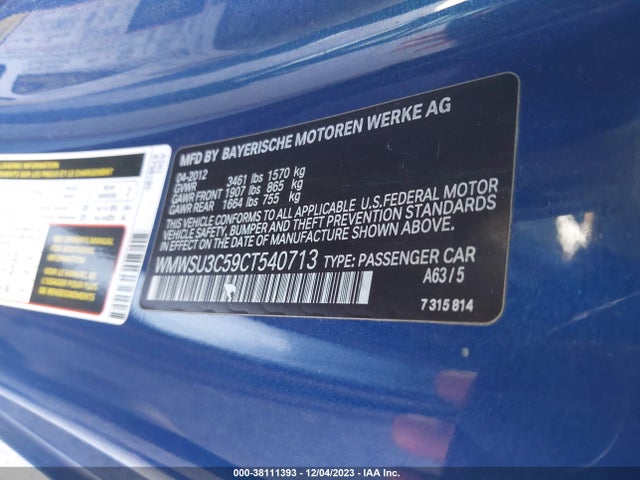 2012 MINI COOPER WMWSU3C59CT540713 Photo 8