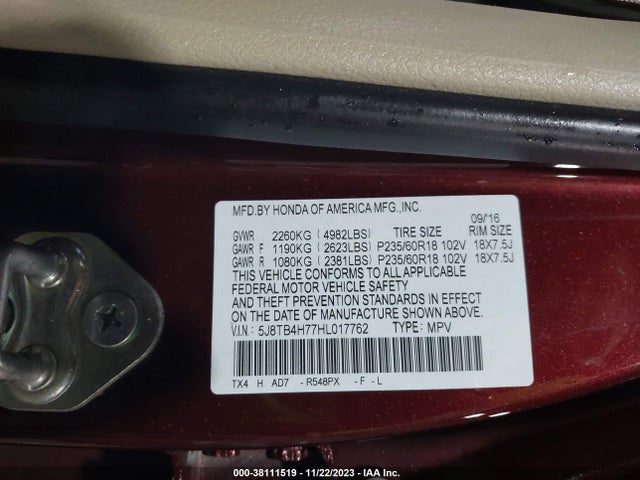 Acura Rdx W/advance Package 2017 5J8TB4H77HL017762 Image 9