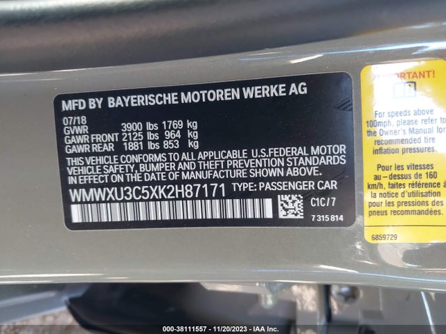 2019 MINI HARDTOP WMWXU3C5XK2H87171 Photo 8