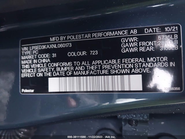 LPSED3KAXNL060173 Polestar 2 Long Range Dual Motor