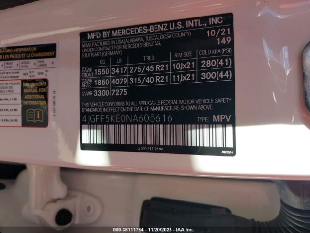 4JGFF5KE0NA605616 Mercedes-Benz Gls 450