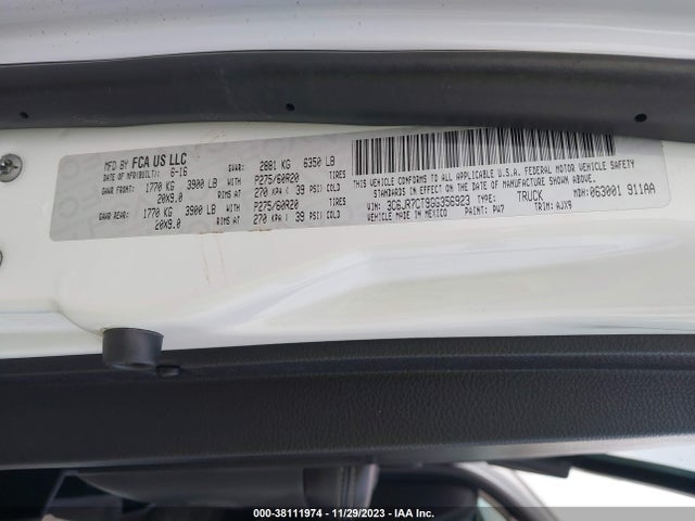 RAM 1500 Sport 2016 3C6JR7CT9GG356923 Image 9