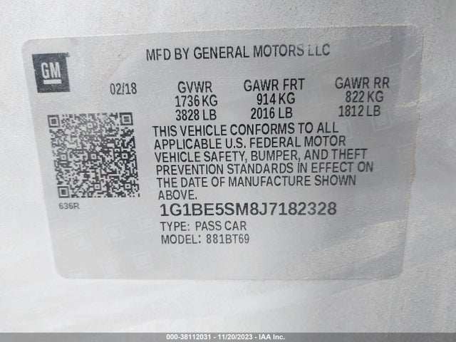 Chevrolet Cruze Lt Auto 2018 1G1BE5SM8J7182328 Image 9