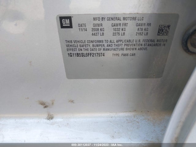 Chevrolet MALIBU LS 2015 1G11B5SL6FF217974 Image 9