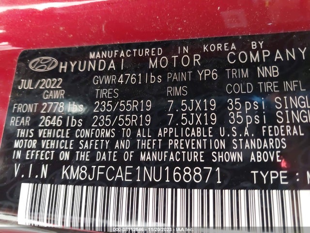 Hyundai Tucson N Line 2022 KM8JFCAE1NU168871 Image 9
