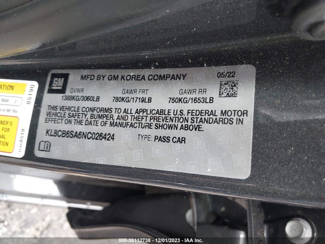 Chevrolet Spark Fwd Ls Automatic 2022 KL8CB6SA6NC026424 Image 9